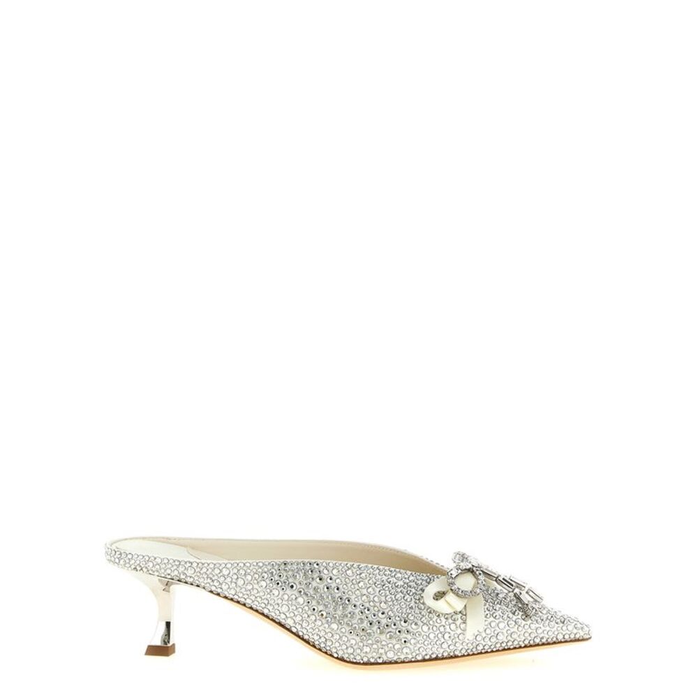 Jimmy Choo Silver Tencel Mid Heel Women's Pumps